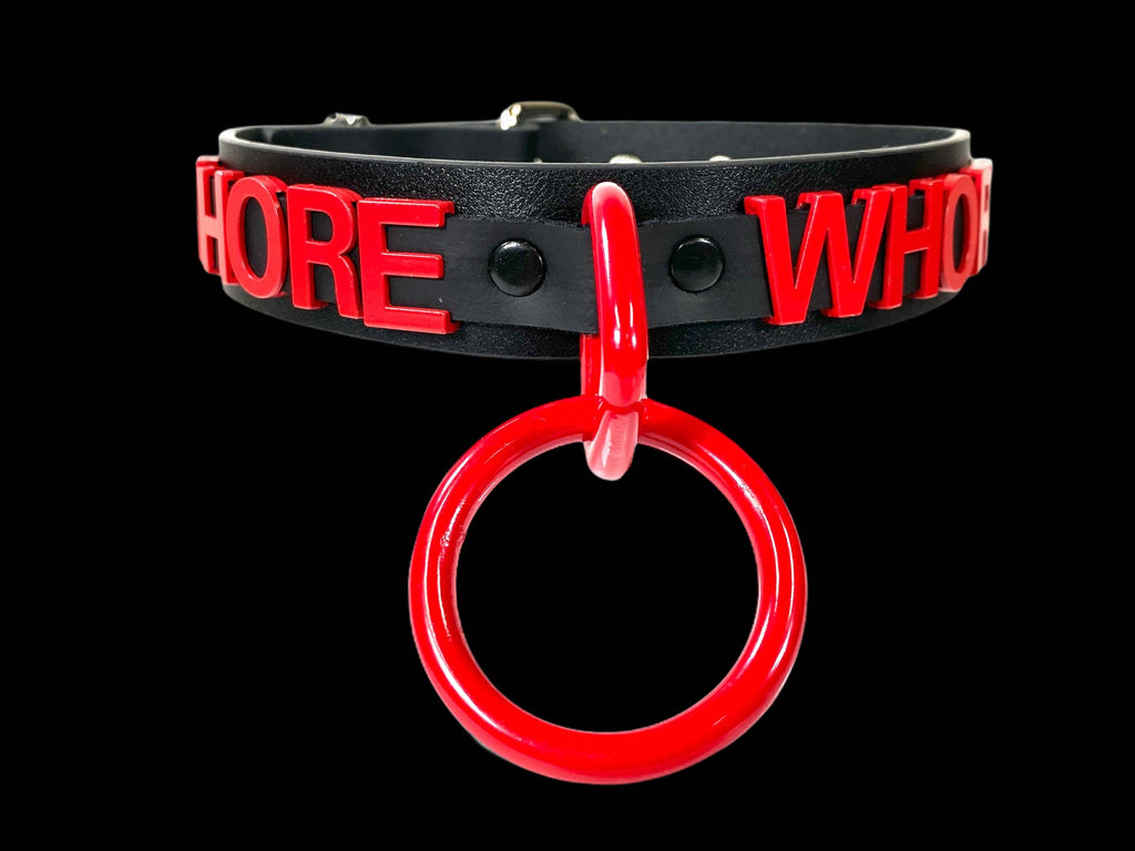BONDAGE STAINLESS STEEL LETTER WORDS ID NAME CHOKER