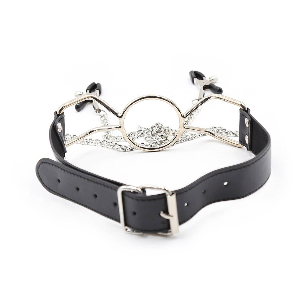 Ball Gag - Spider Gag with Adjustable Nipple Clamps