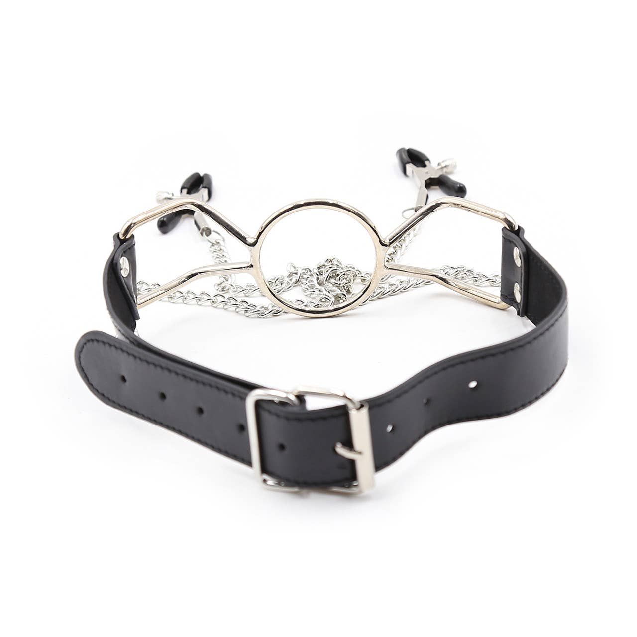 Ball Gag - Spider Gag with Adjustable Nipple Clamps