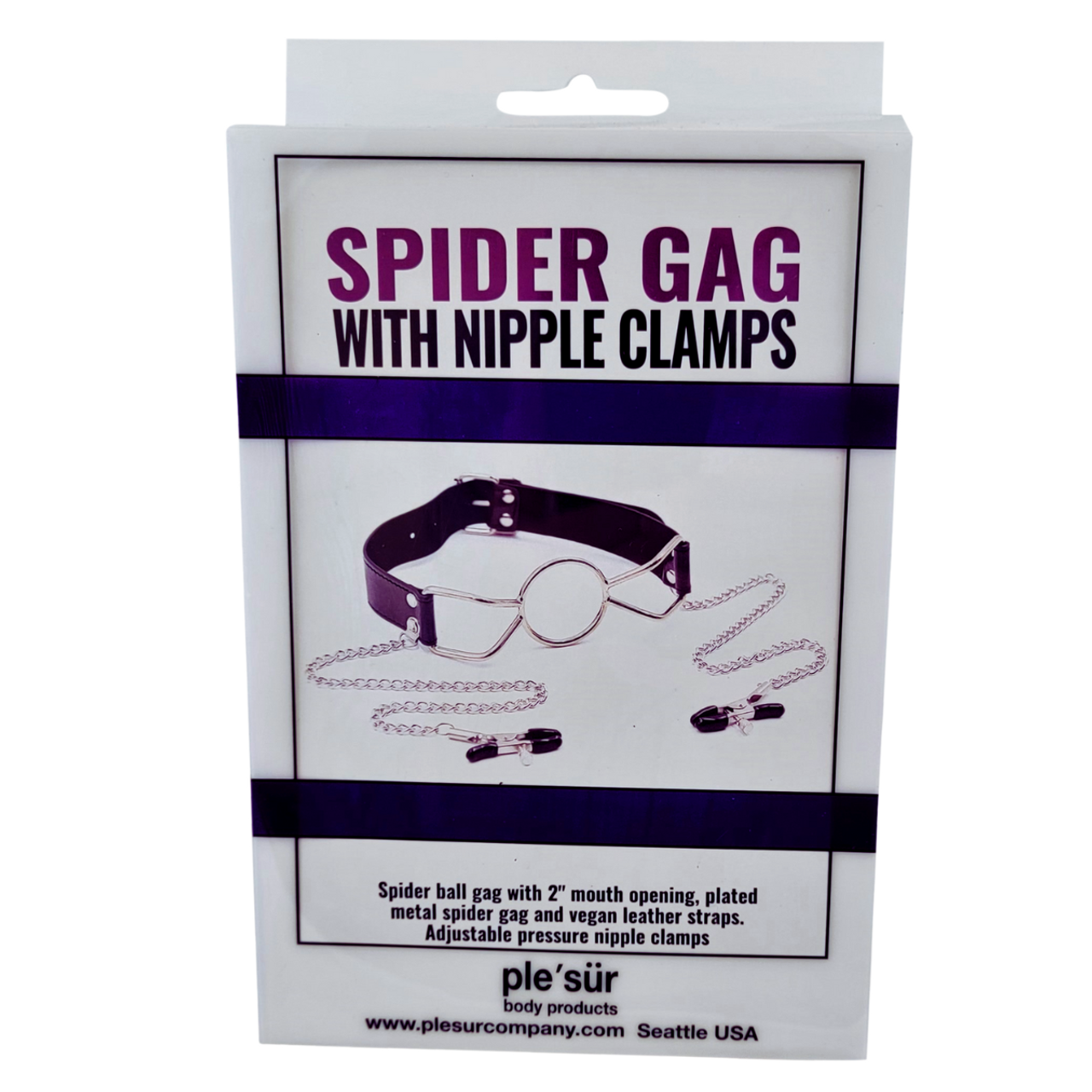 Ball Gag - Spider Gag with Adjustable Nipple Clamps