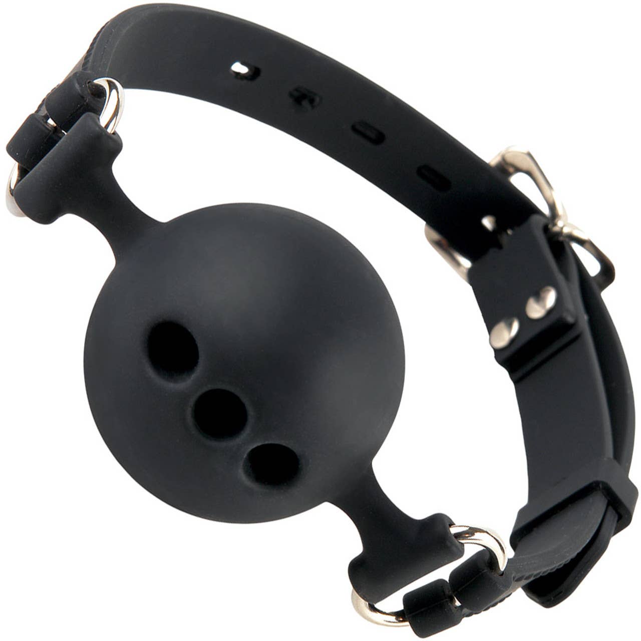 Breathable Ball Gag - Black Silicone - Size Small