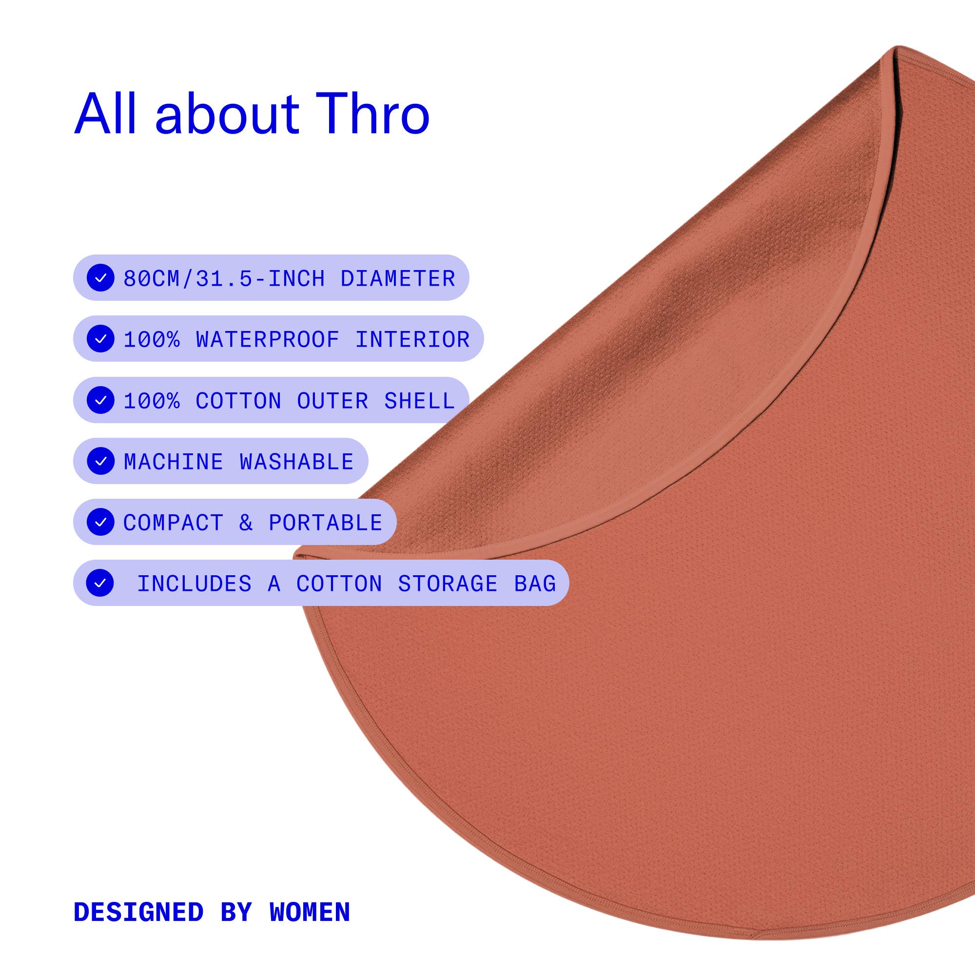 Thro Waterproof Play Blanket – Copper (Portable Cover)