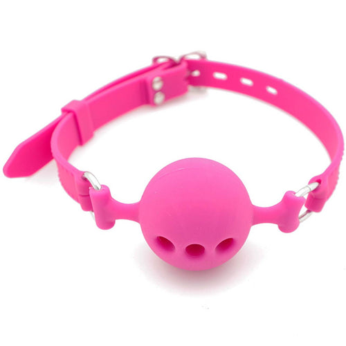 Breathable Ball Gag - Black Silicone - Size Small