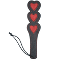 Paddle - 3 Hearts Imprint Leather Impact Slapper