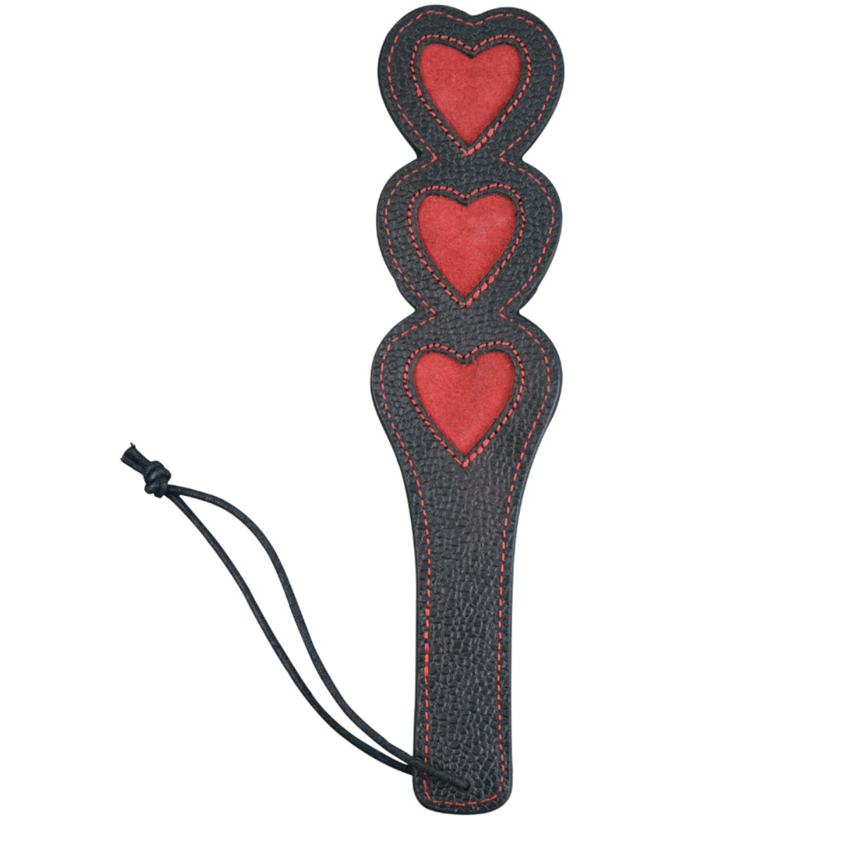 Paddle - 3 Hearts Imprint Leather Impact Slapper