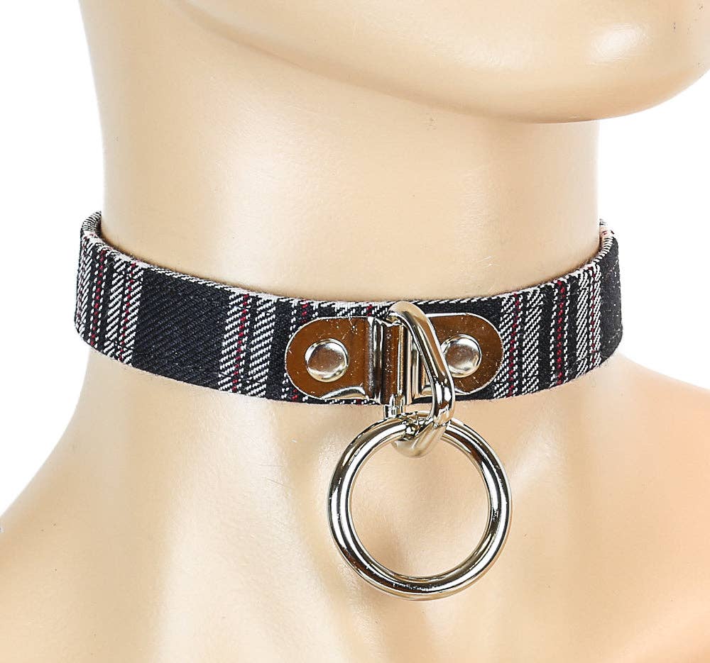 PLAID BONDAGE COLLAR