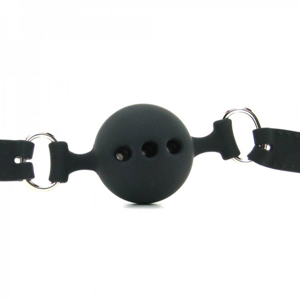 Breathable Ball Gag - Black Silicone - Size Small