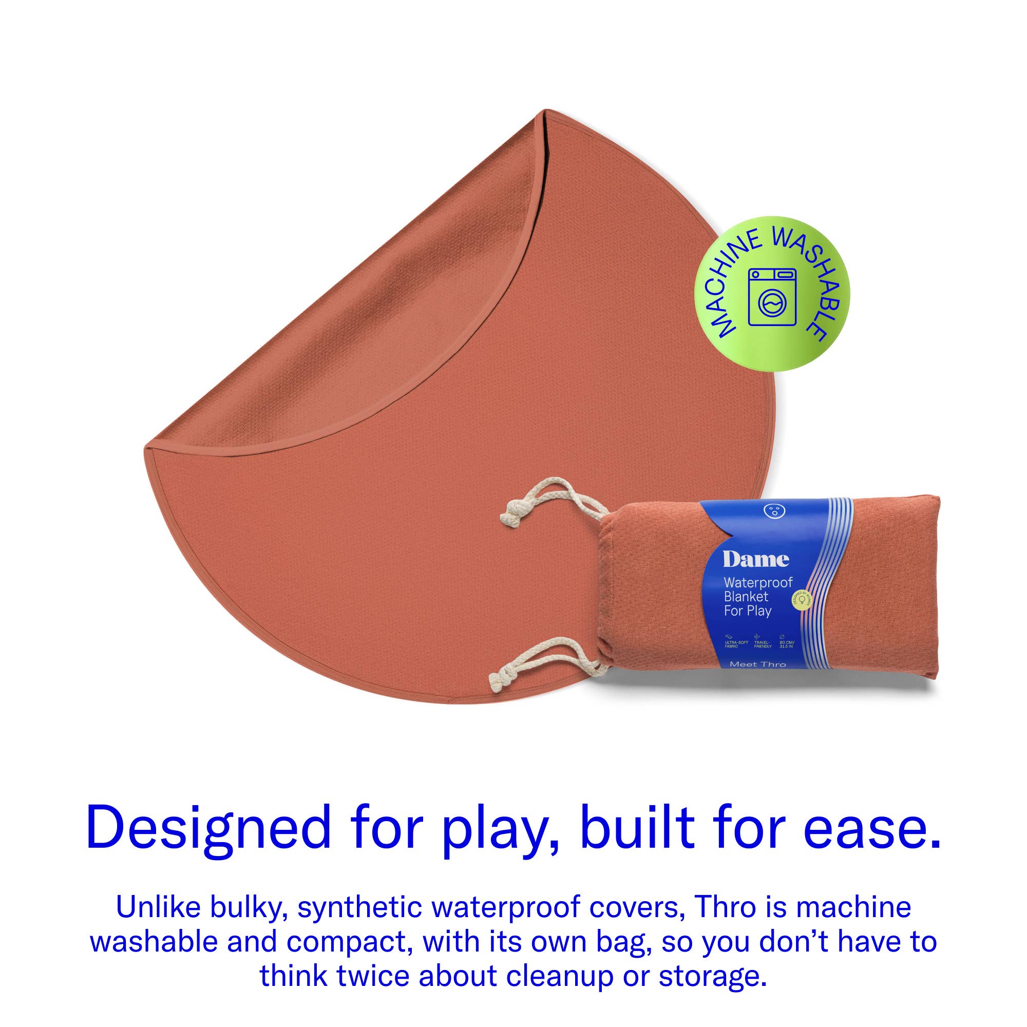 Thro Waterproof Play Blanket – Copper (Portable Cover)