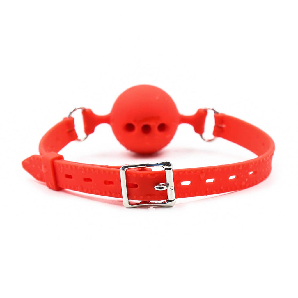 Breathable Ball Gag - Black Silicone - Size Small
