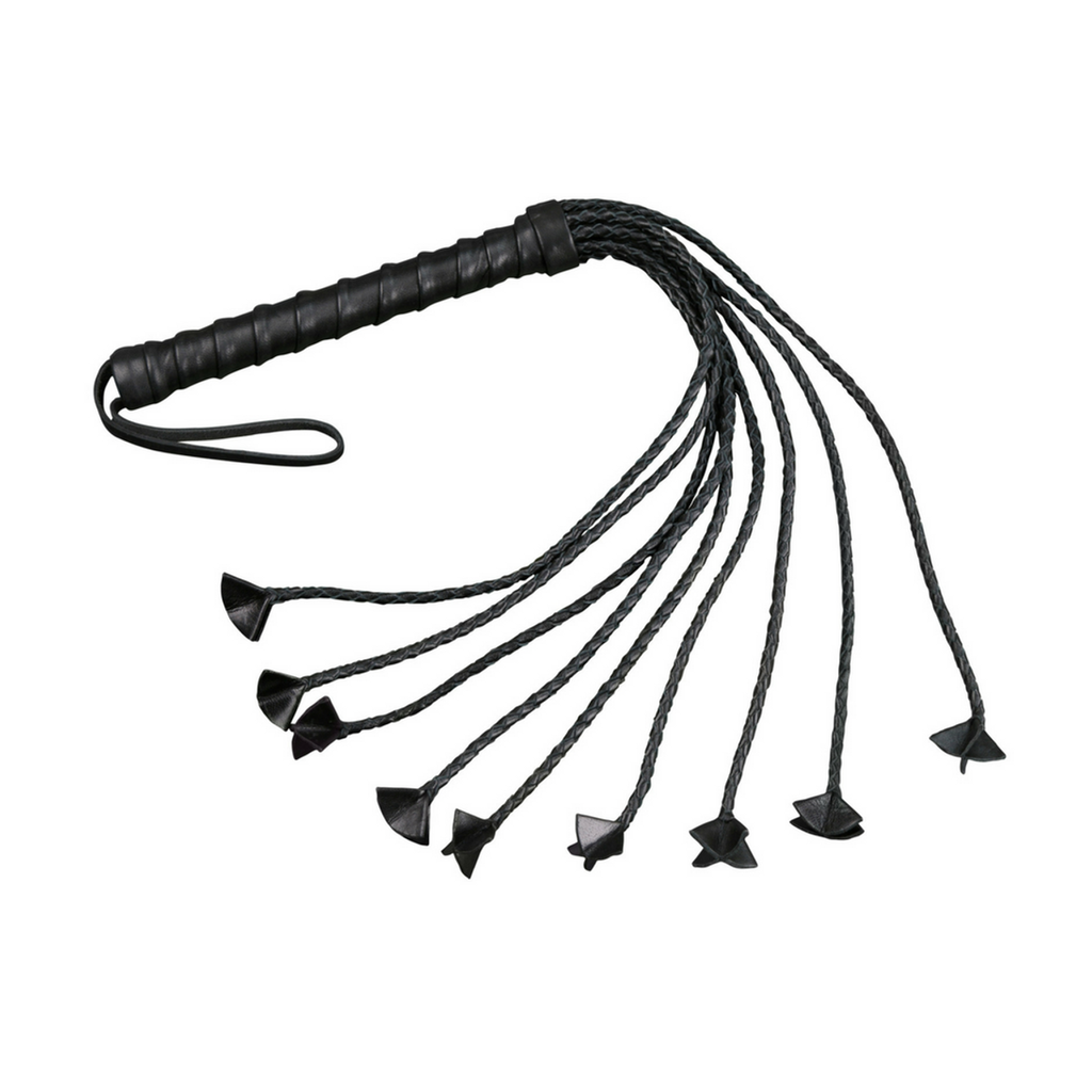 Flogger - Leather 24" Braided Tails Cat O' Nine Tails