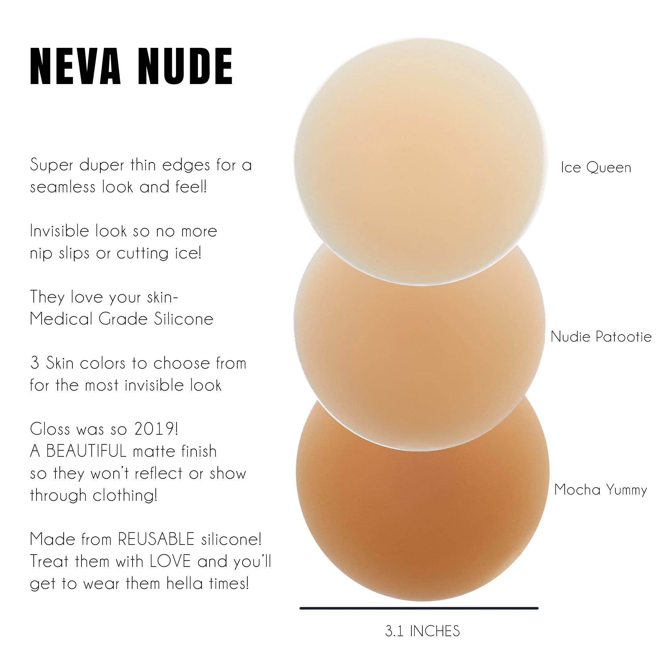 Mocha Yummy Skin INVISIBLE REUSABLE Silicone Nipple Cover Pasties