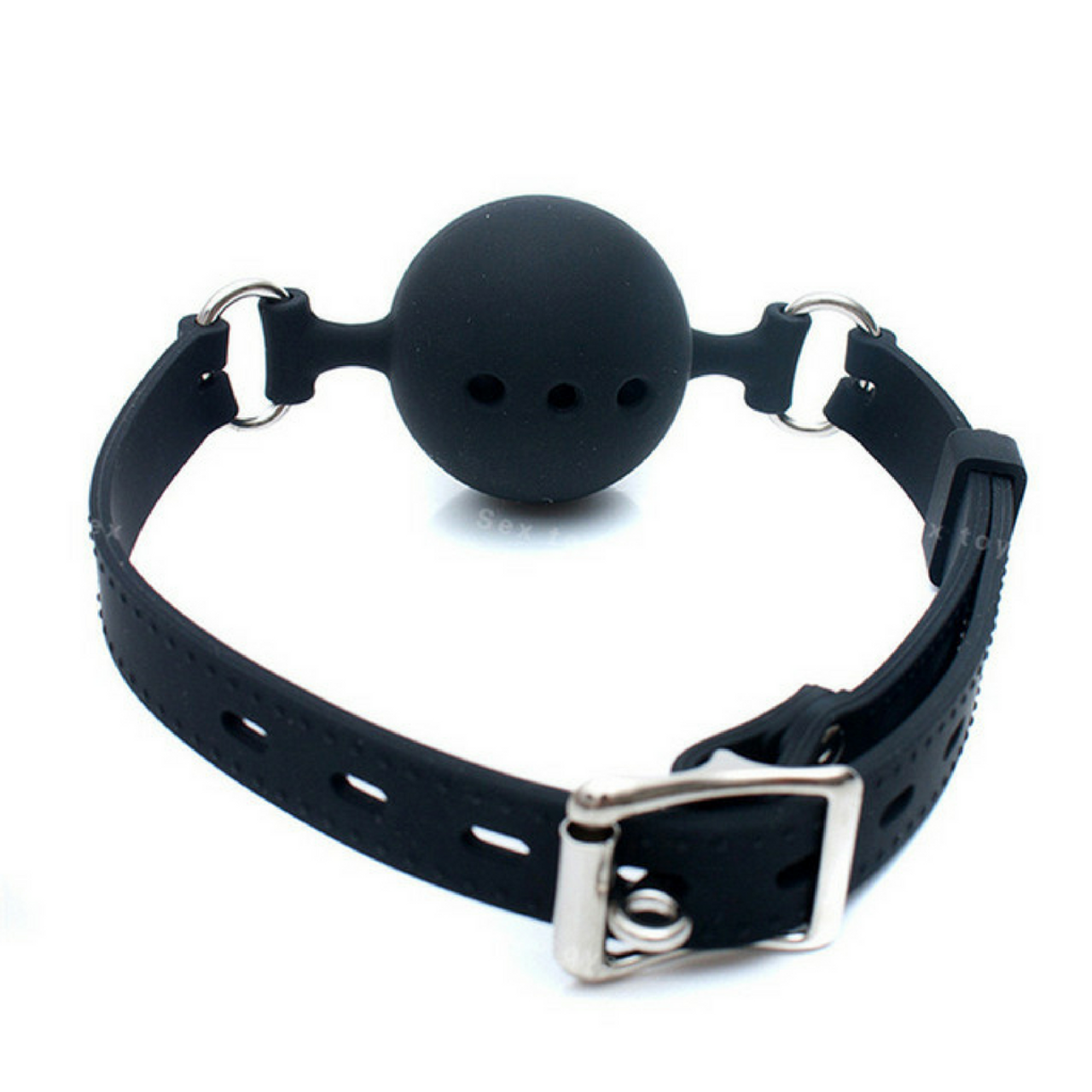 Breathable Ball Gag - Black Silicone - Size Small