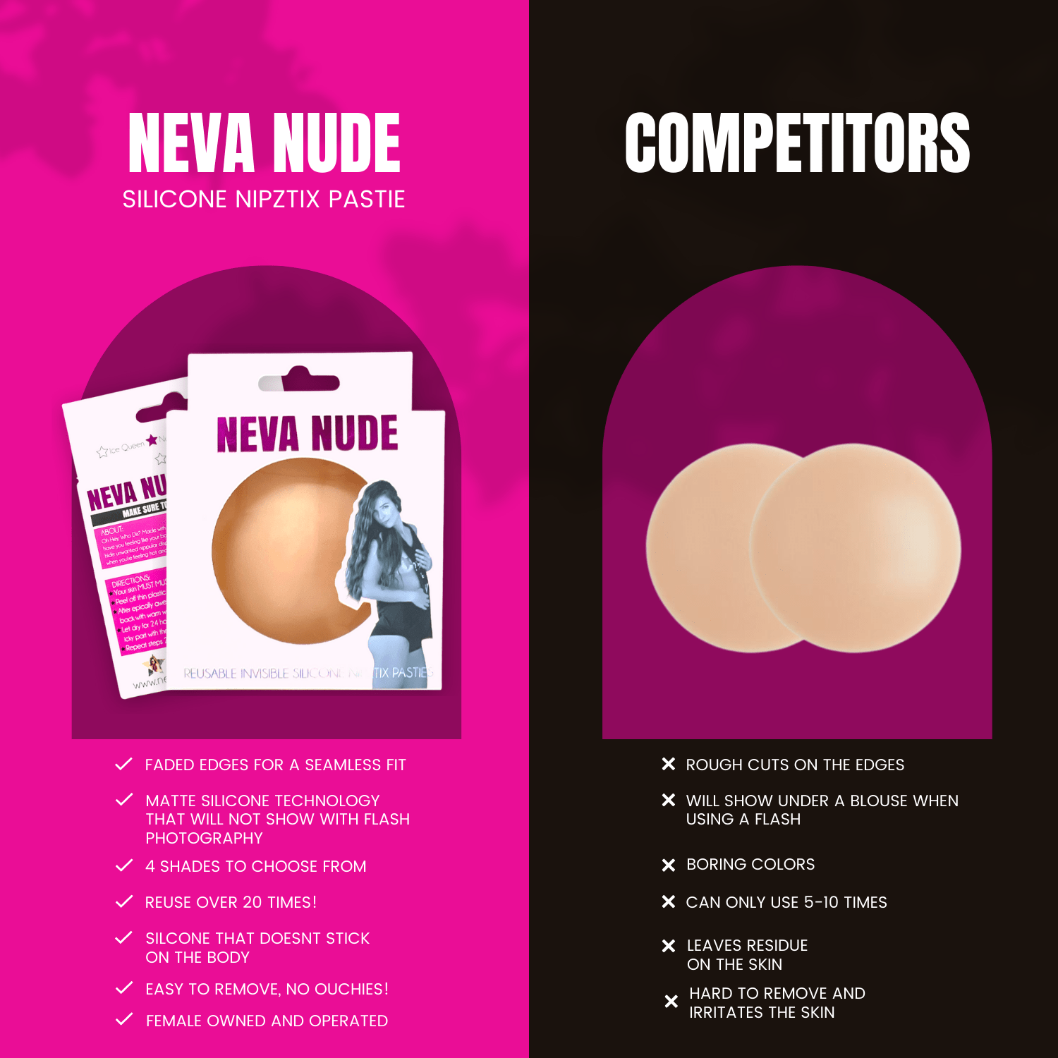 Mocha Yummy Skin INVISIBLE REUSABLE Silicone Nipple Cover Pasties