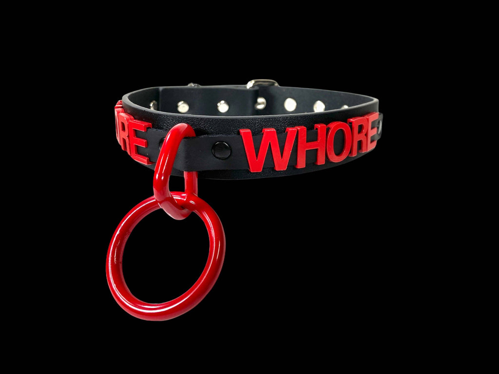 BONDAGE STAINLESS STEEL LETTER WORDS ID NAME CHOKER
