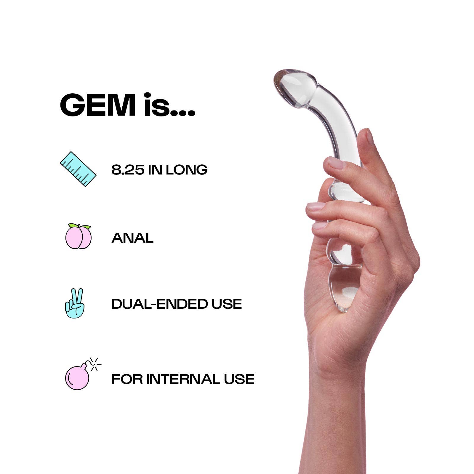Gemini Borosilicate Glass Dildo