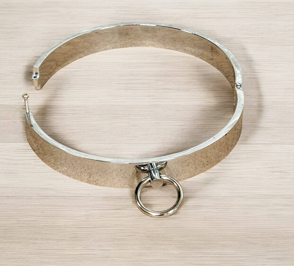 STEEL 15" STAINLESS STEEL BONDAGE COLLAR