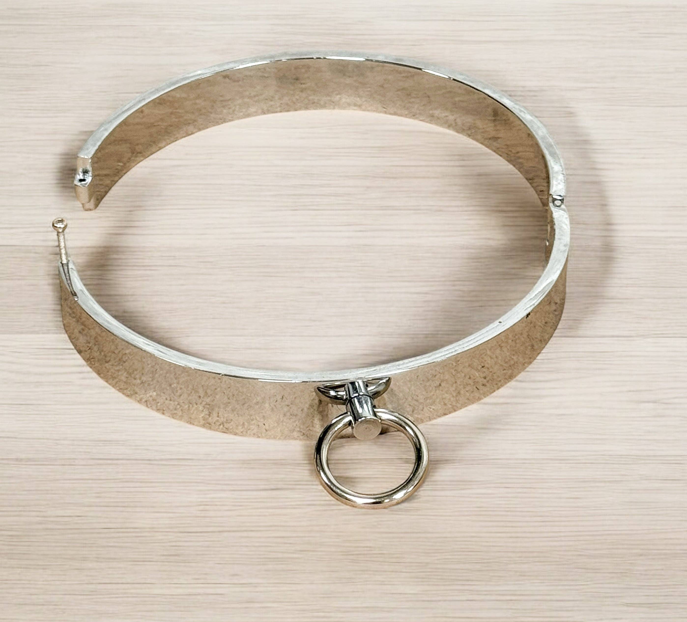 STEEL 15" STAINLESS STEEL BONDAGE COLLAR