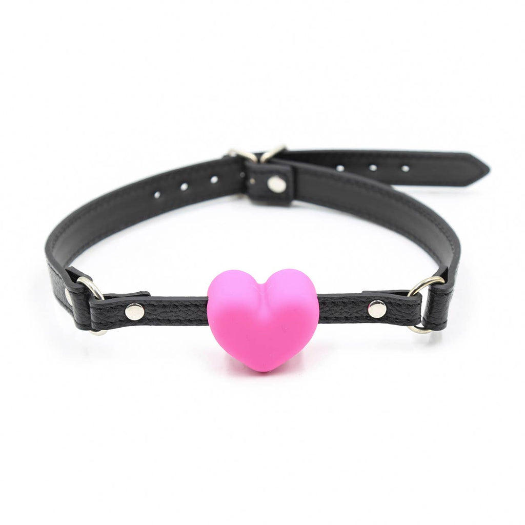 Ball Gag Pink - Silicone Heart Ball Gag