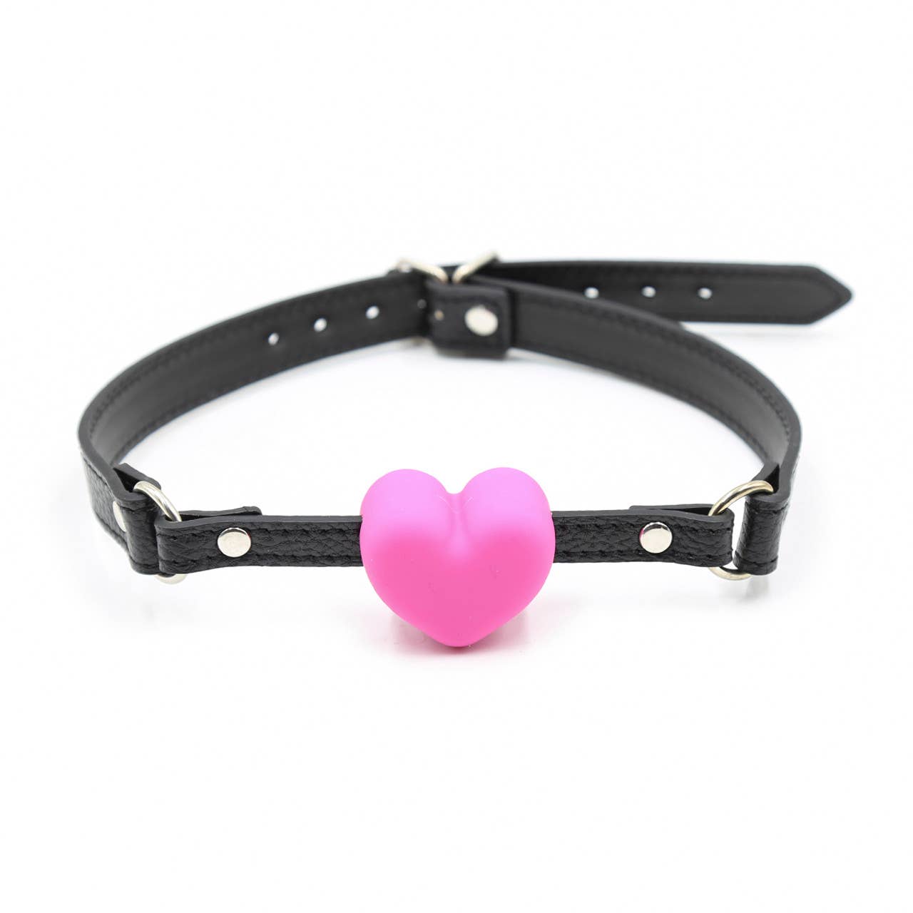 Ball Gag Pink - Silicone Heart Ball Gag