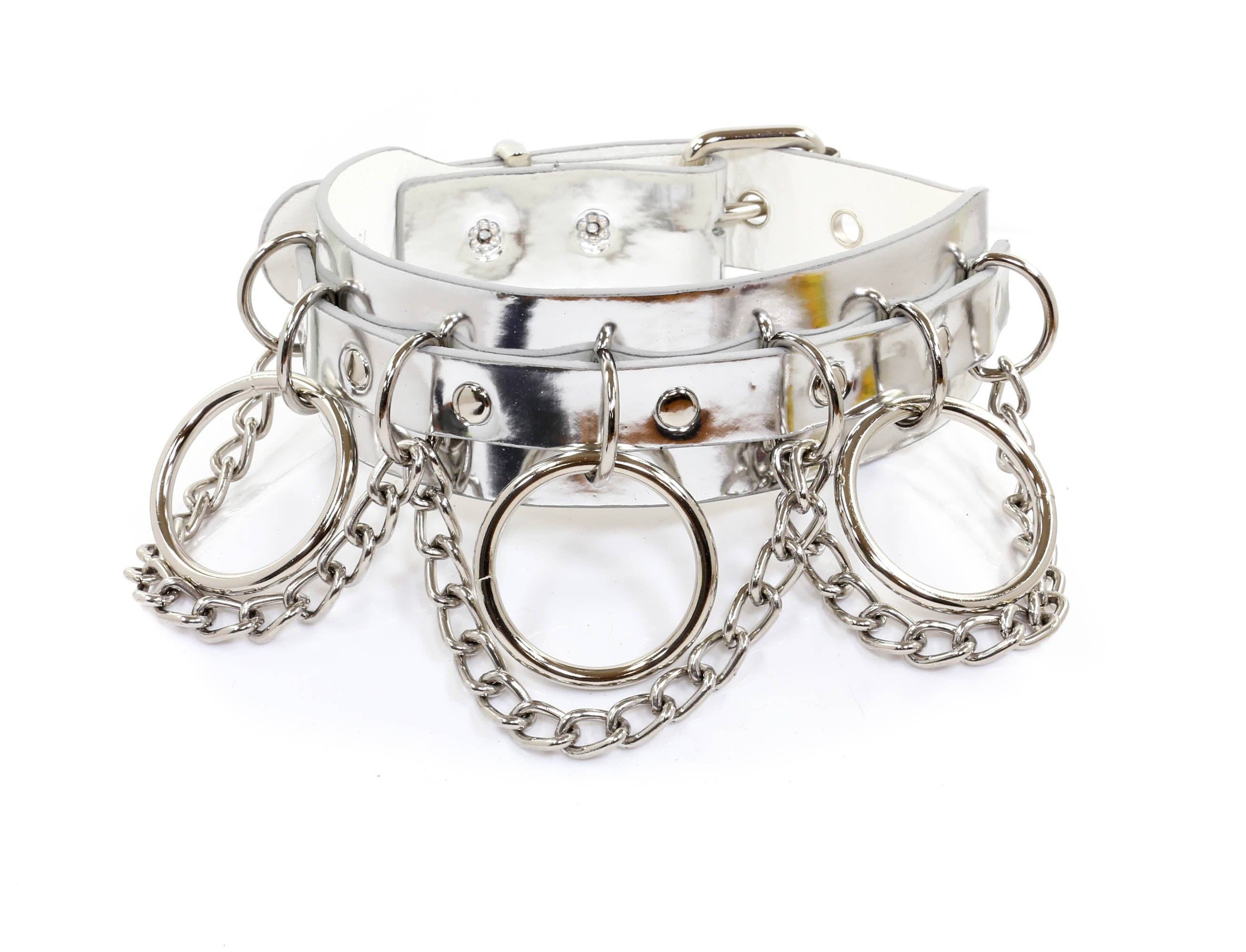 CHAIN BONDAGE CHOKER VERY WIDE 1 3/4"