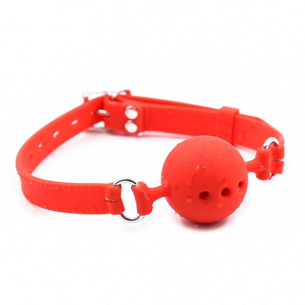 Breathable Ball Gag - Black Silicone - Size Small