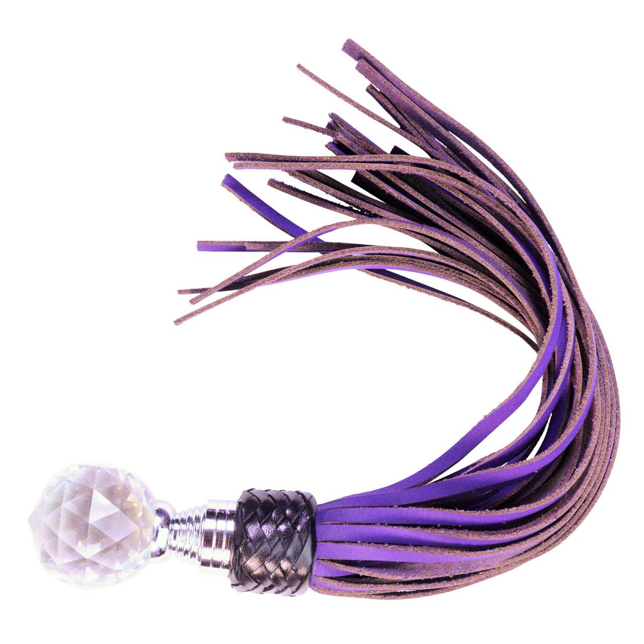 Whip - Flogger Nubuck Leather Flogger with Crystal Handle
