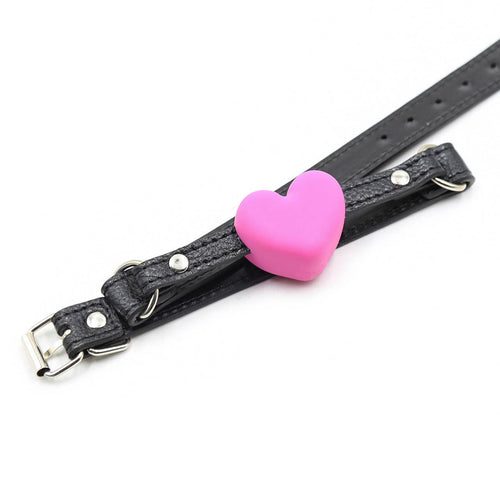 Ball Gag Pink - Silicone Heart Ball Gag