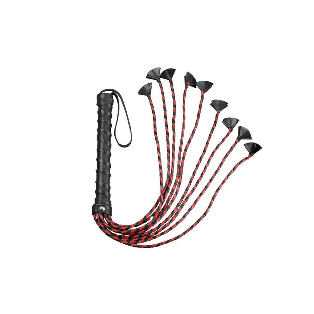 Flogger - Leather 24" Braided Tails Cat O' Nine Tails