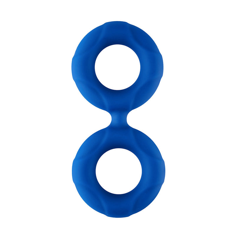 Forto F-81 Liquid Silicone Cock & Ball Double Ring Large Blue