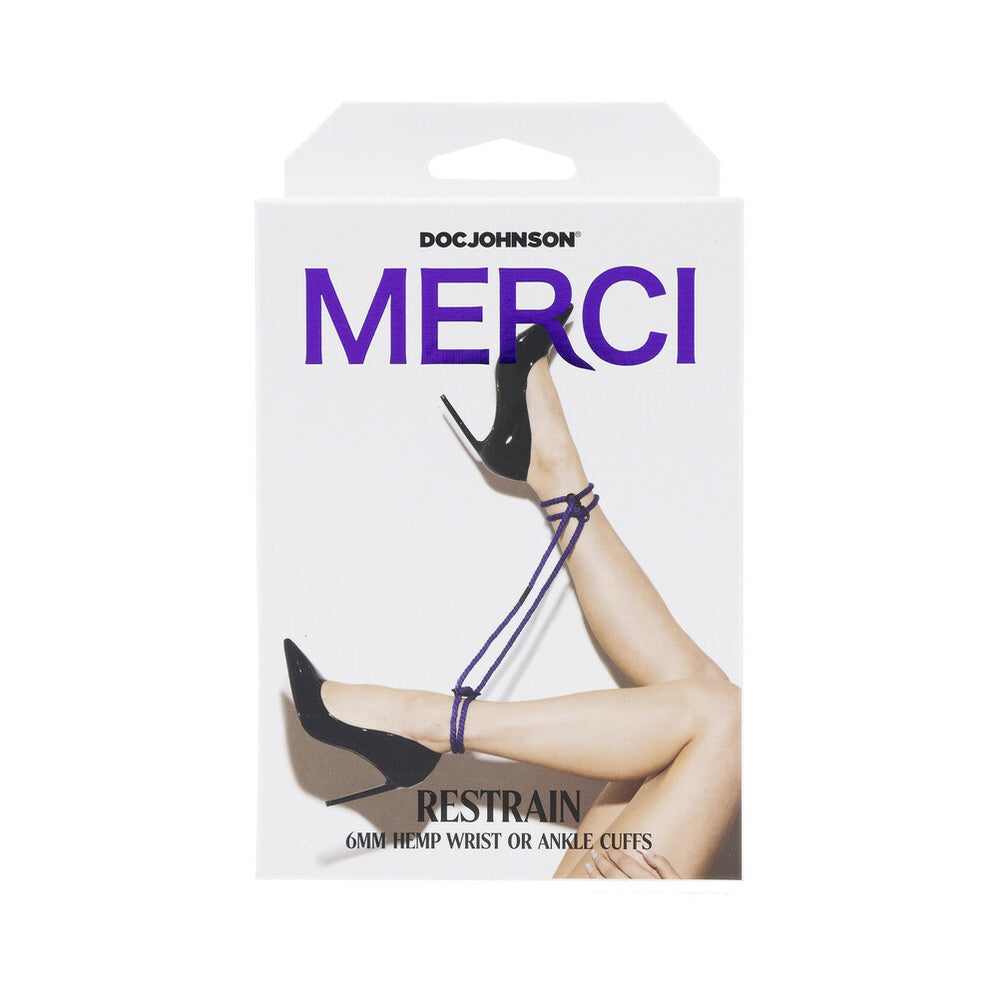 Merci Restrain Hemp Wrist or Ankle Cuffs - Violet