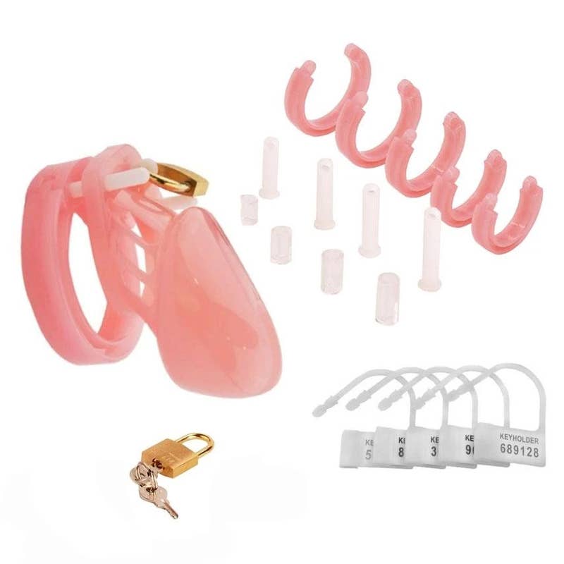 Chastity Cage - Men's Pink Acrylic - Short Style