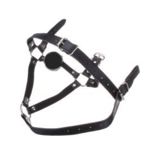 Ball Gag - Full Head Harness Breathable Gag with Nose Hook