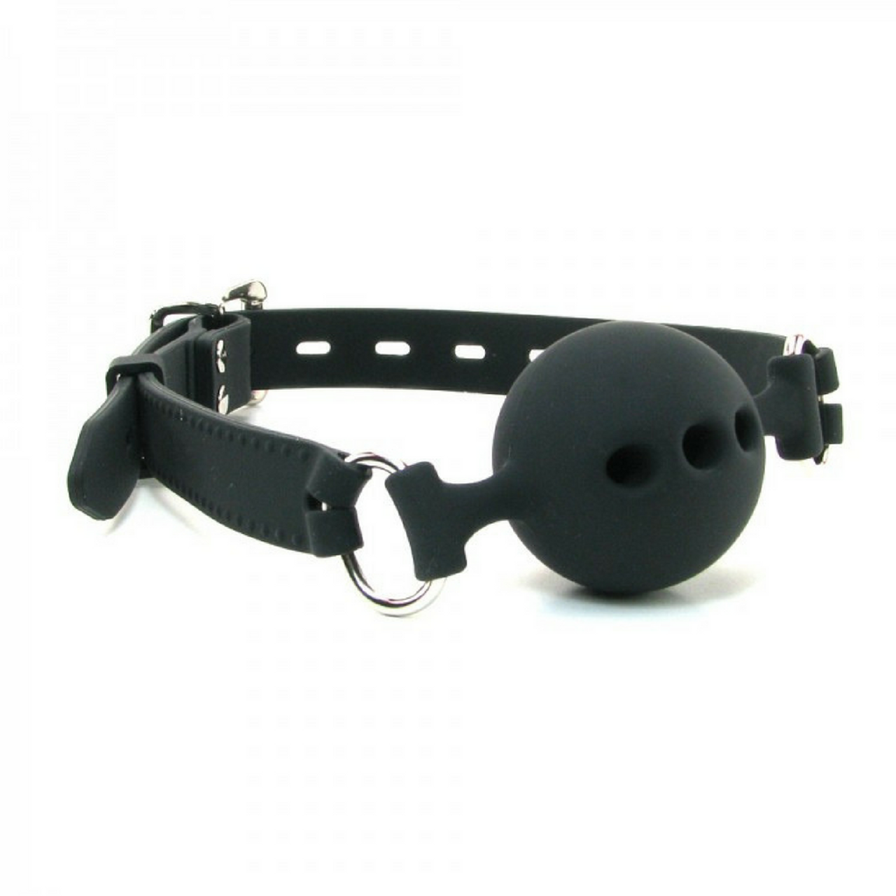 Breathable Ball Gag - Black Silicone - Size Small