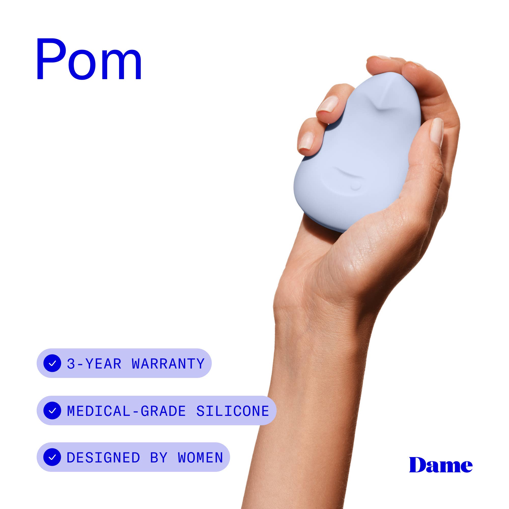 Pom Vibrator - Ice | Flexible Palm Clitoral Massager