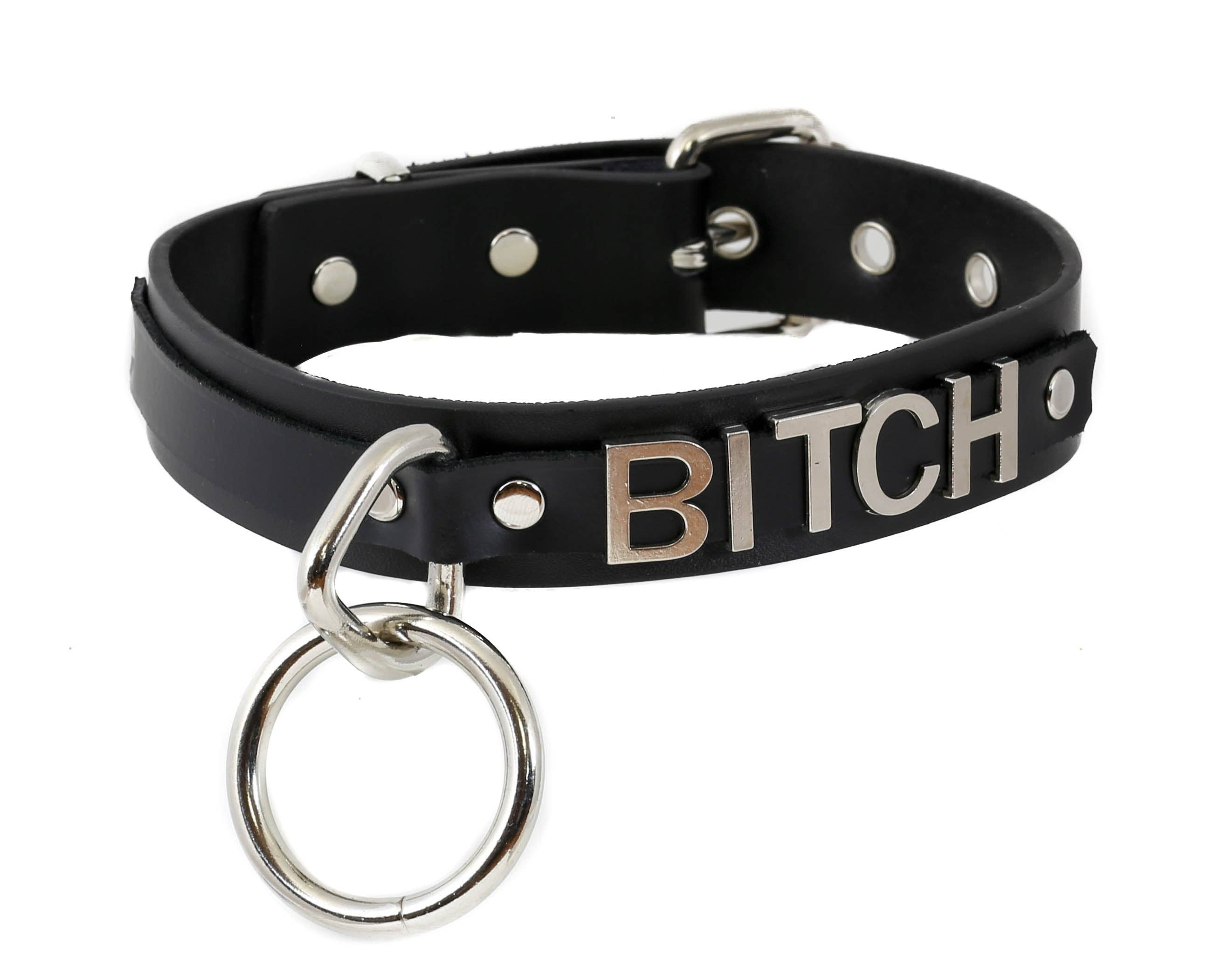 BONDAGE COLLAR  STAINLESS STEEL LETTER WORDS ID NAME CHOKER