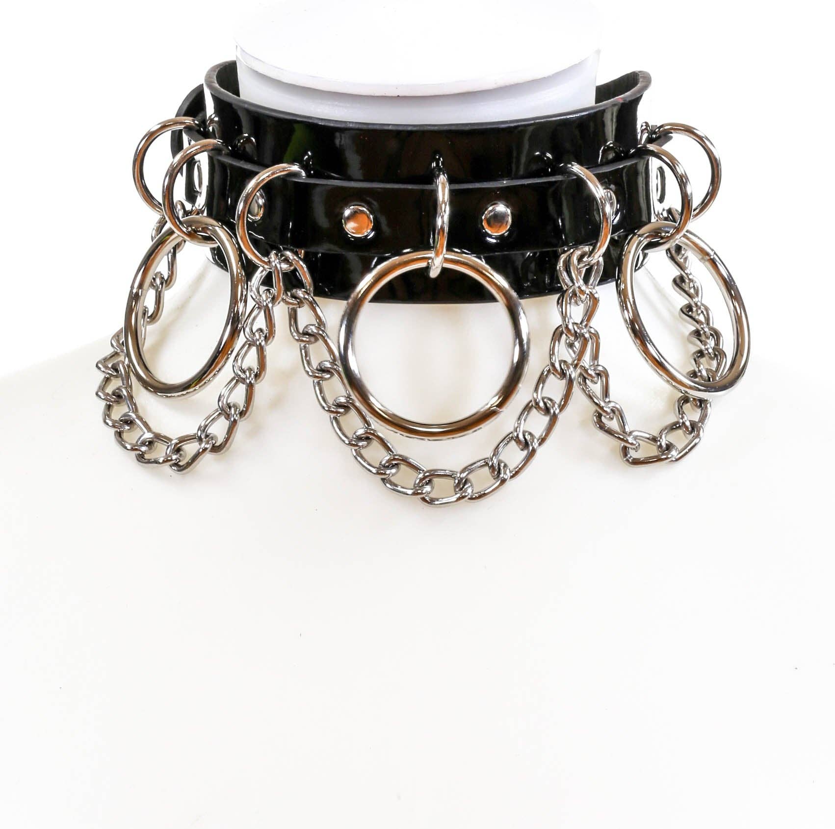 CHAIN BONDAGE CHOKER VERY WIDE 1 3/4"