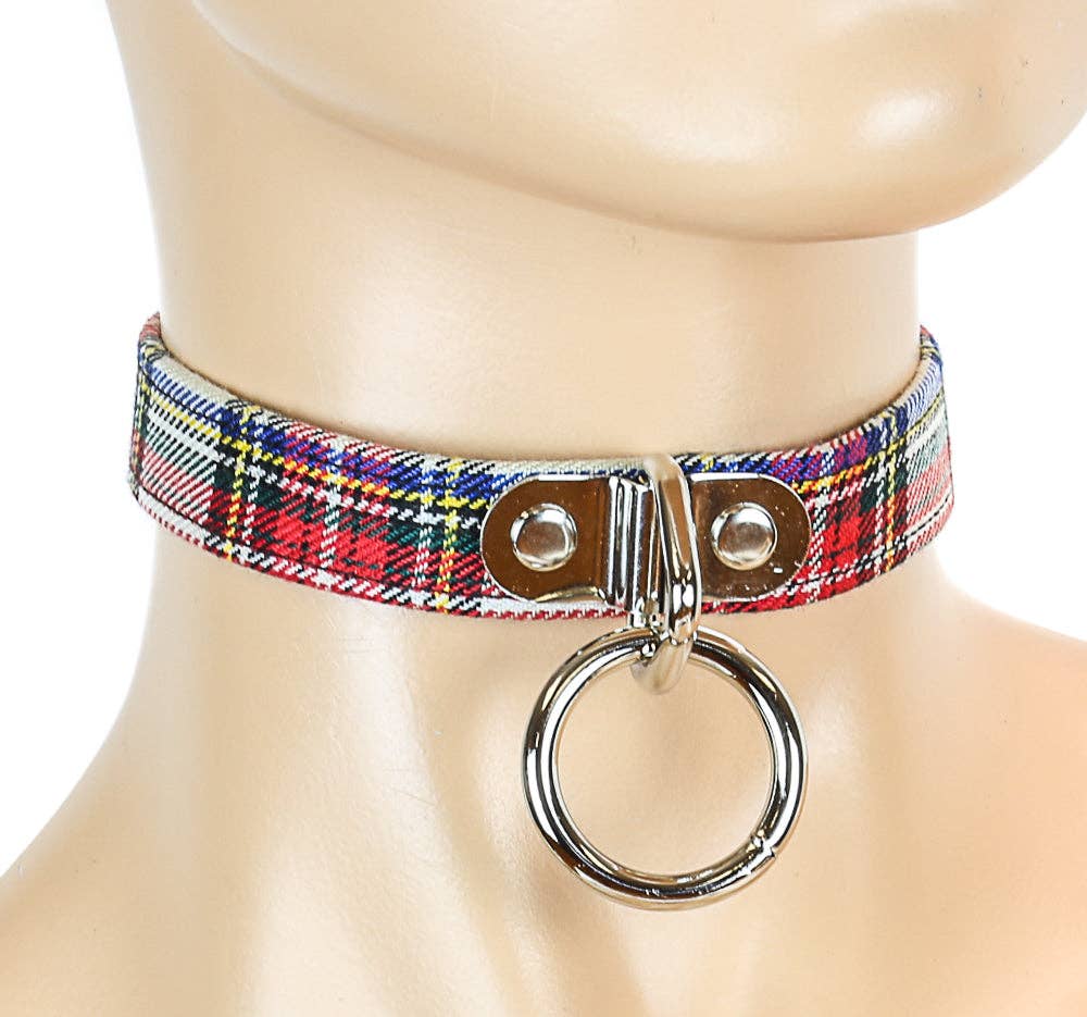 PLAID BONDAGE COLLAR