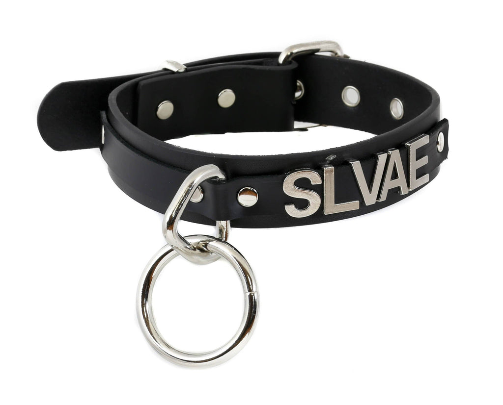 BONDAGE COLLAR  STAINLESS STEEL LETTER WORDS ID NAME CHOKER