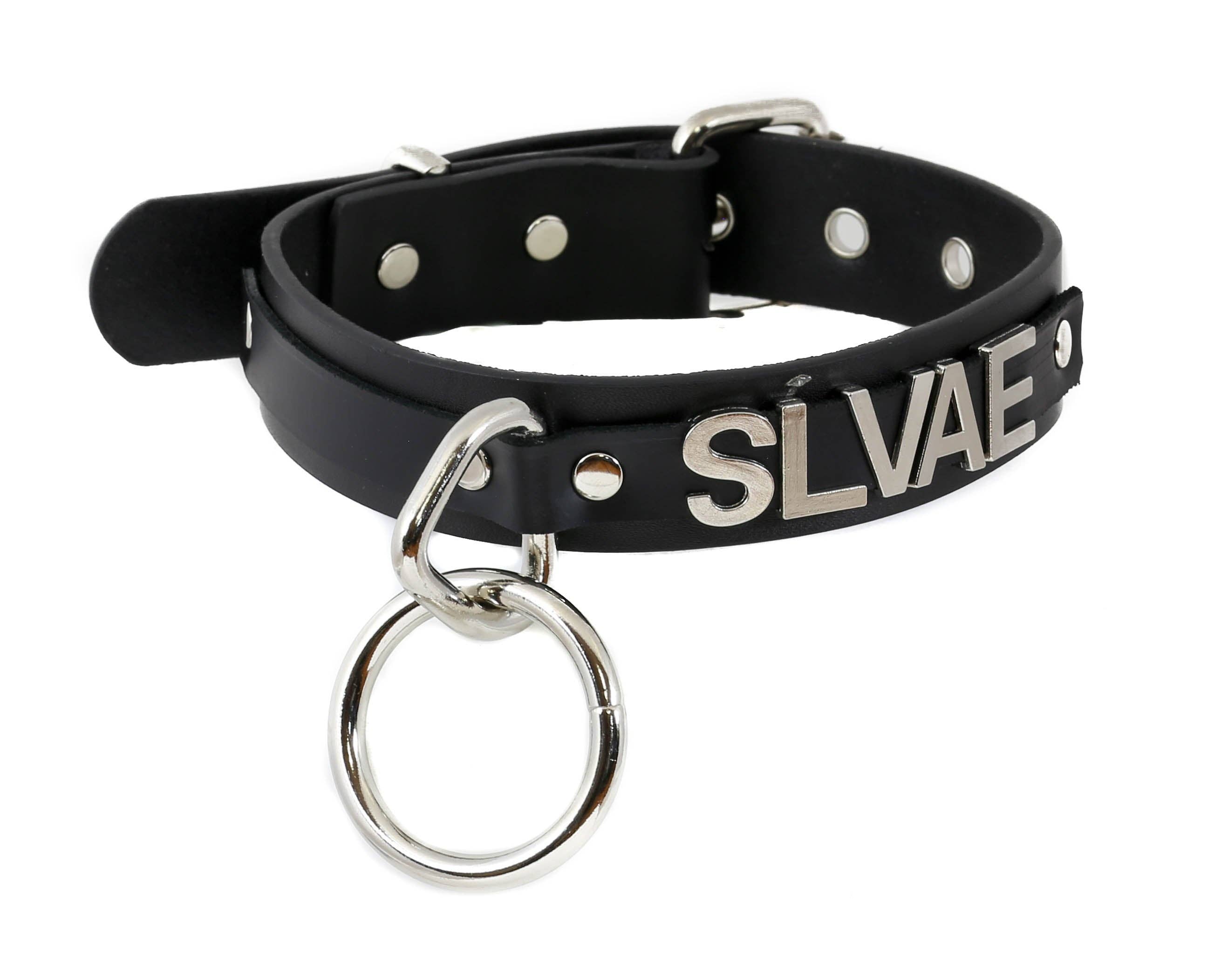 BONDAGE COLLAR  STAINLESS STEEL LETTER WORDS ID NAME CHOKER