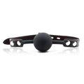 Ball Gag - Silicone Comfort Ball - Black with Red