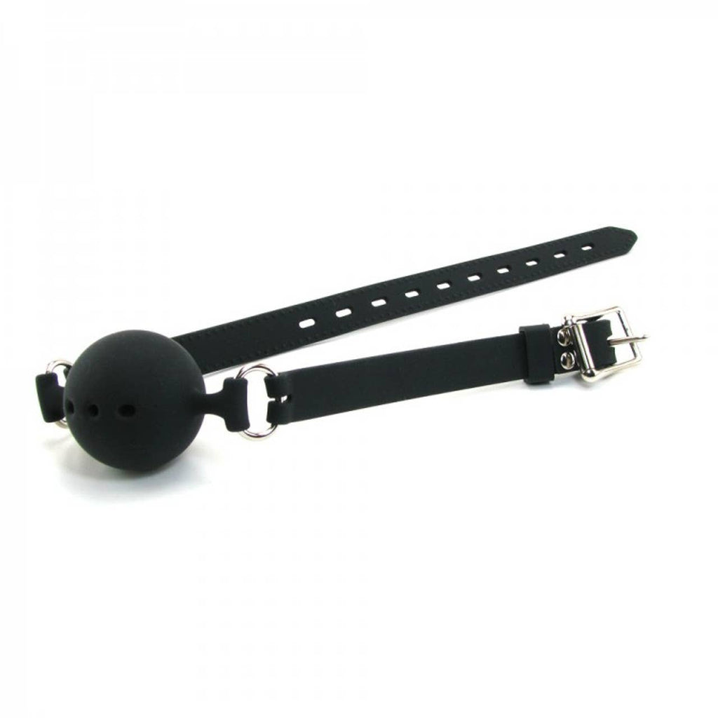 Breathable Ball Gag - Black Silicone - Size Small