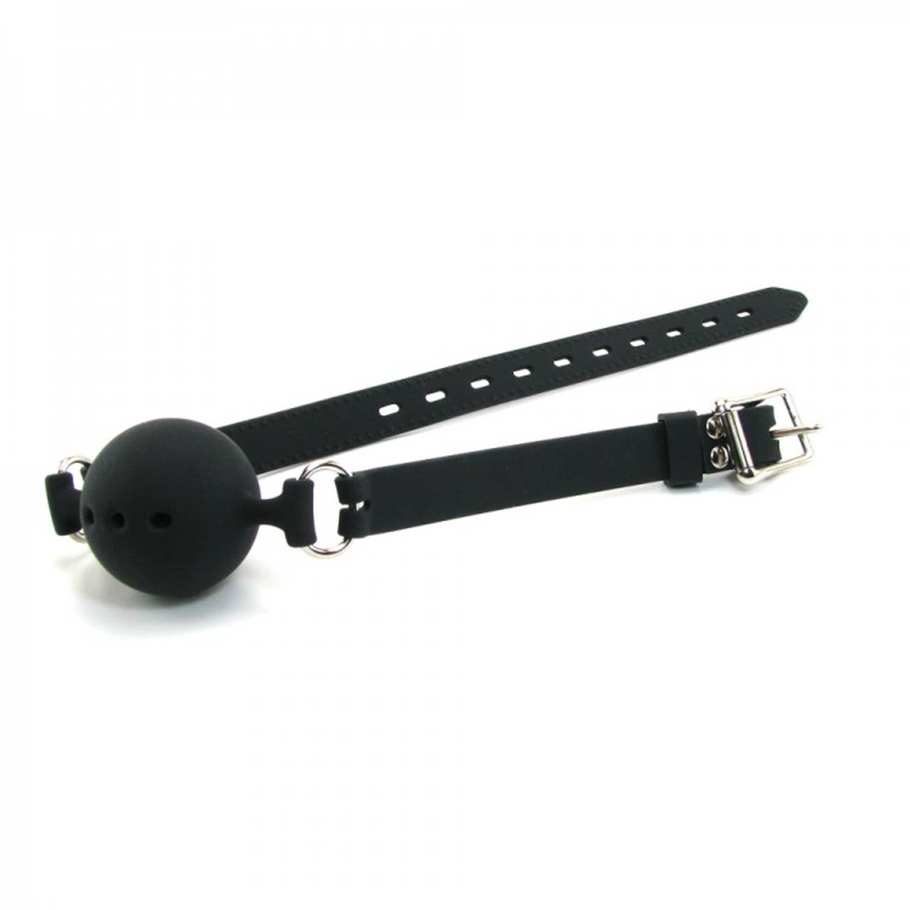 Breathable Ball Gag - Black Silicone - Size Small