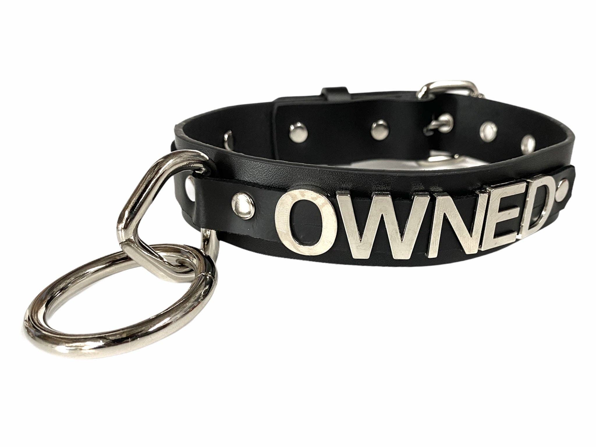 BONDAGE COLLAR  STAINLESS STEEL LETTER WORDS ID NAME CHOKER
