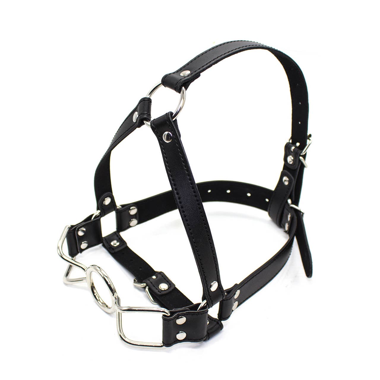 Ball Gag Full Head Harness - PVC with Steel Spider Gag