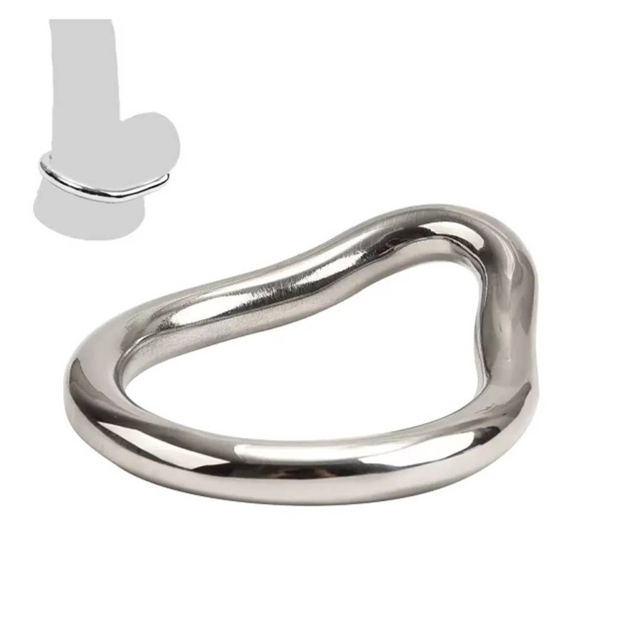 Cock Ring Stainless Steel with Periunium Nub Size 2"