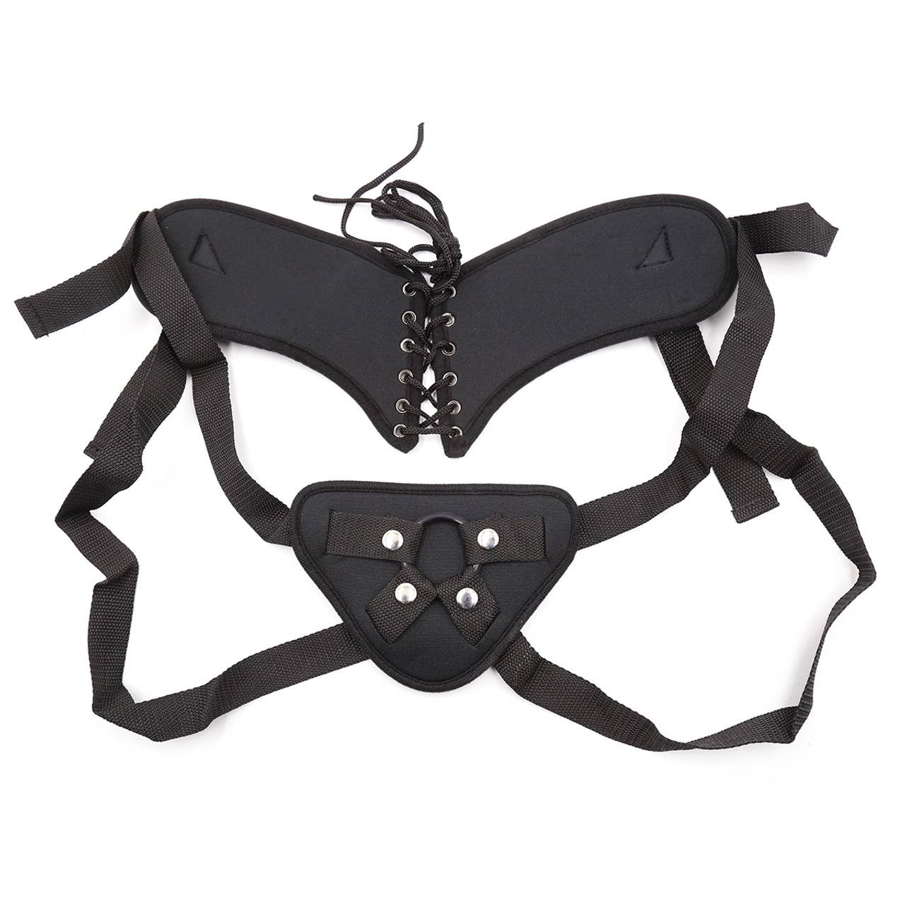 Strap On Harness Black Corset Back